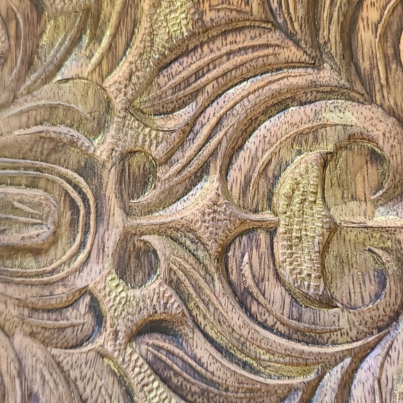 Hand carved wood wall art. - Picture 2 of 4